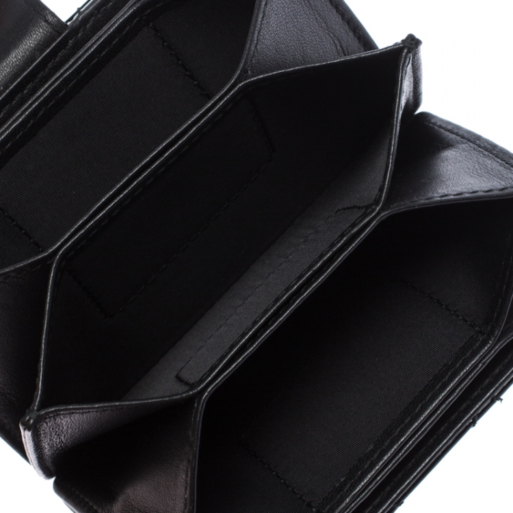 Pre Owned Dior Black Cannage Patent Leather Gusset Card Holder