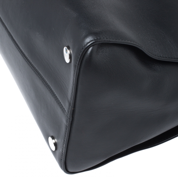 Pre Owned Dior Black Leather Large Dior Addict Shopper Tote