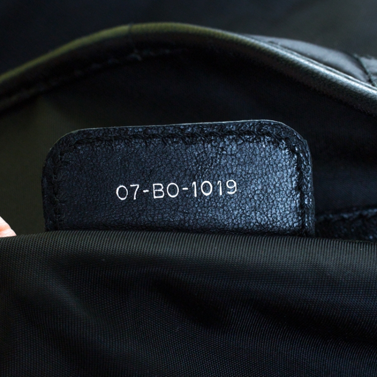 مملوكة مسبقًا Dior Black Cannage Nylon and Leather Charming Lock Satchel