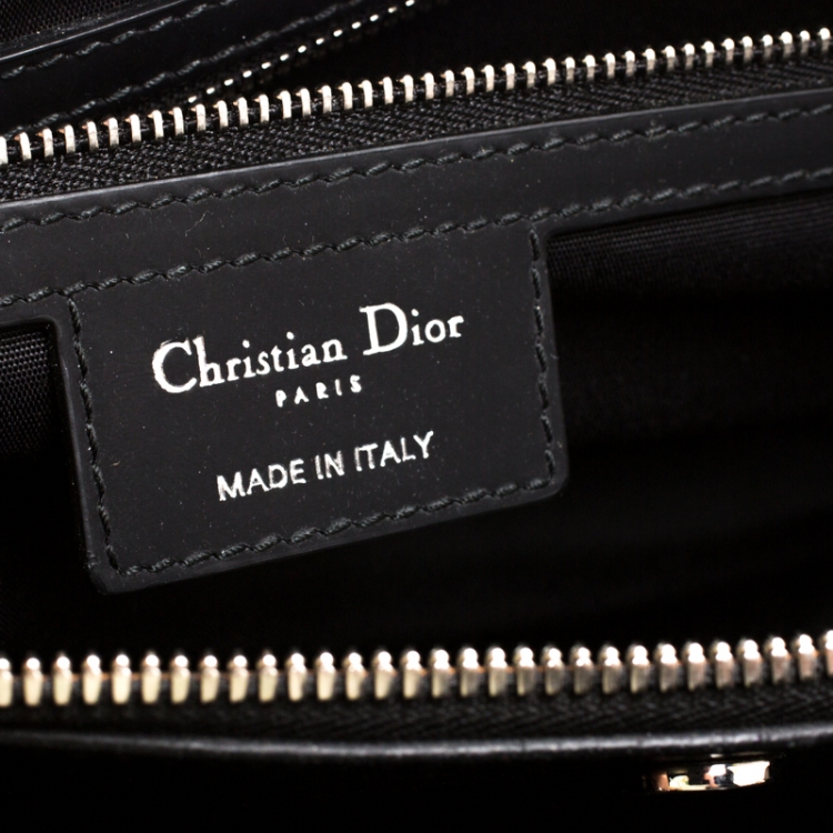 Pre Owned Dior Black Cannage Soft Leather Large Shopper Tote