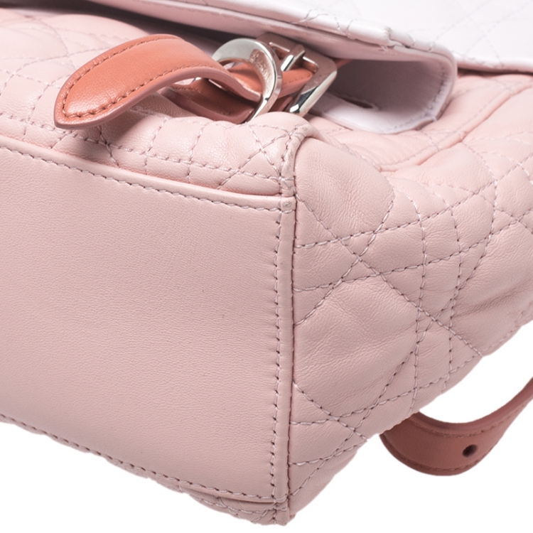 Pre Owned Dior Blush Pink/Ivory Cannage Leather Stardust Backpack