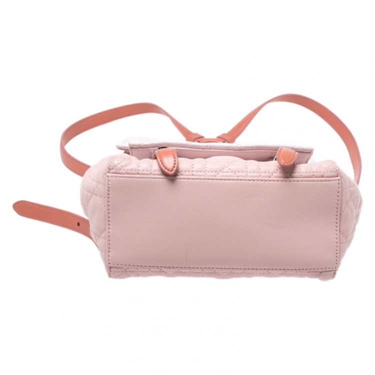 Pre Owned Dior Blush Pink/Ivory Cannage Leather Stardust Backpack