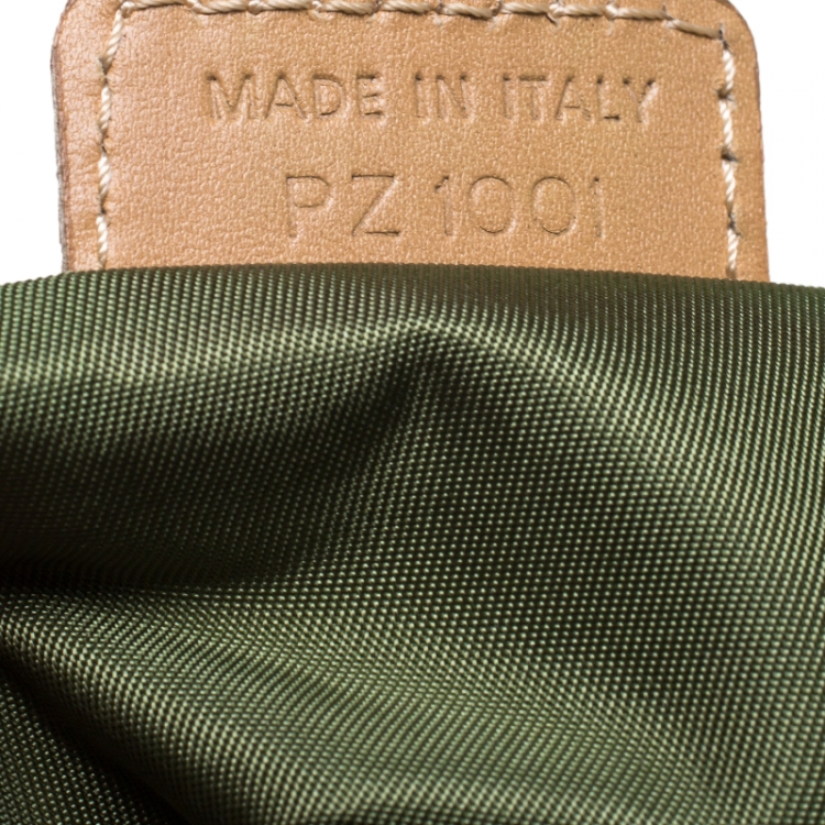Pre Owned Dior Green/Beige Diorissimo Canvas and Leather Boston Bag
