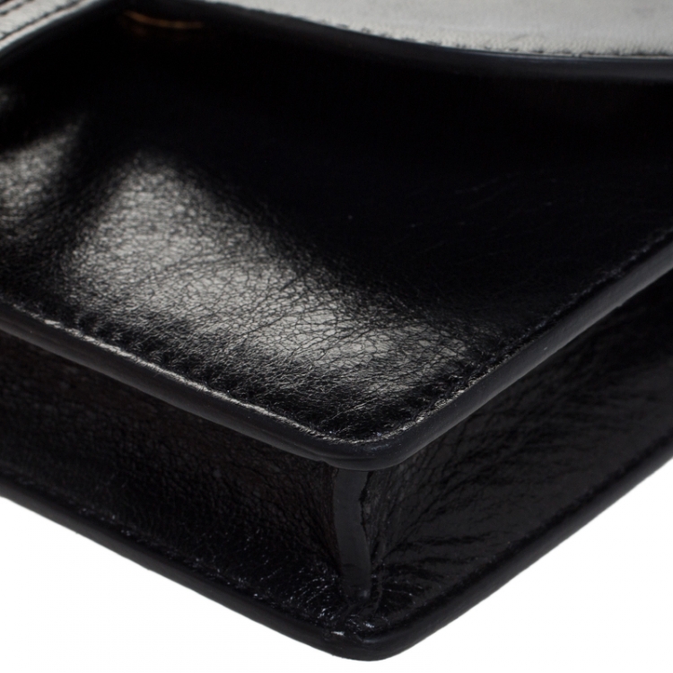 Pre Owned Dior Black Leather Saddle Belt Bag