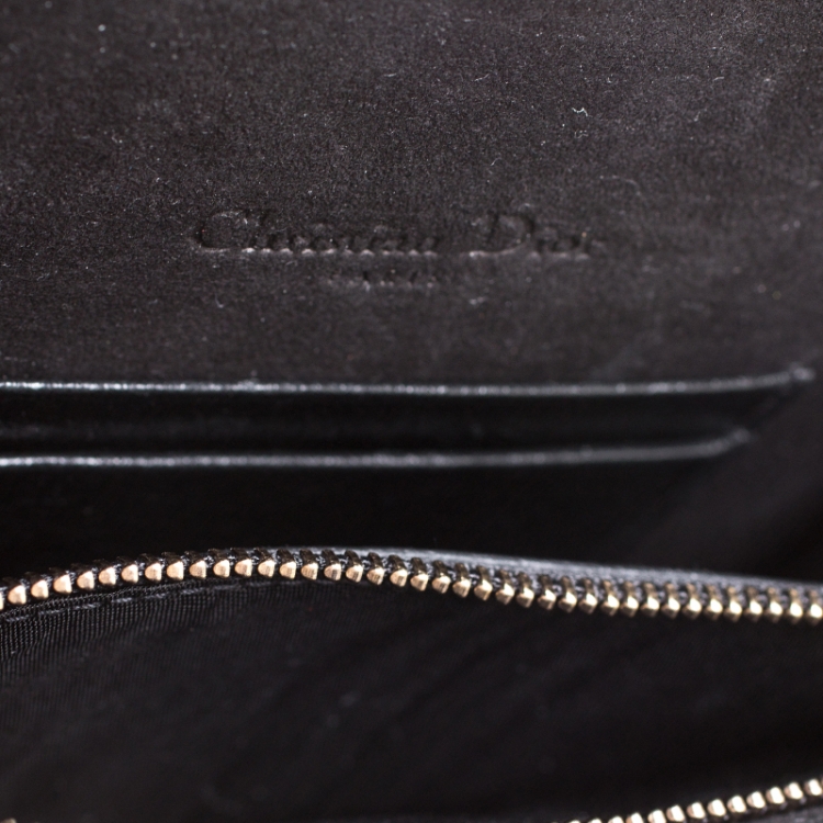 Pre Owned Dior Black Leather Saddle Belt Bag