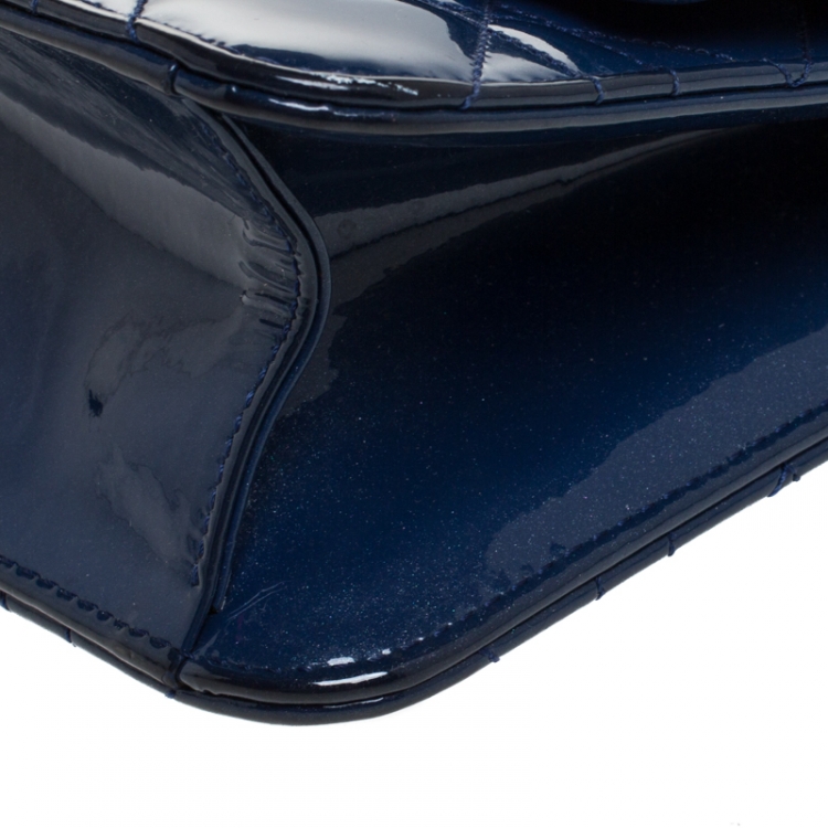 Pre Owned Dior Blue Cannage Patent Leather Miss Dior Promenade Pouch 
