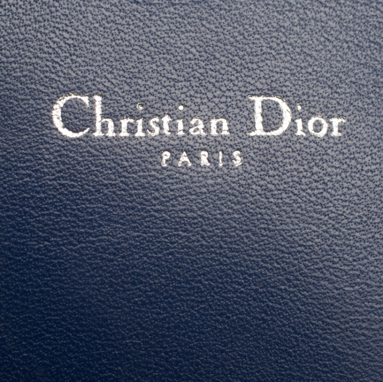 Pre Owned Dior Blue Cannage Patent Leather Miss Dior Promenade Pouch 