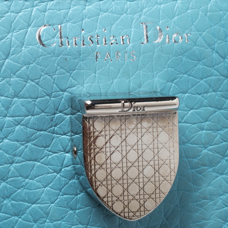 Pre Owned Dior Light Blue Leather Mini Diorever Bag