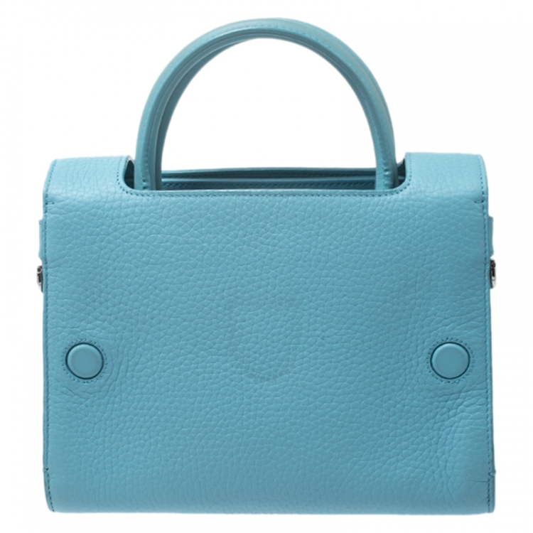 Pre Owned Dior Light Blue Leather Mini Diorever Bag