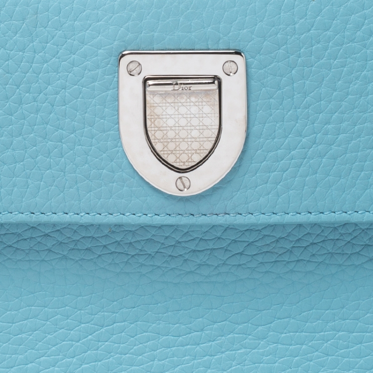 Pre Owned Dior Light Blue Leather Mini Diorever Bag