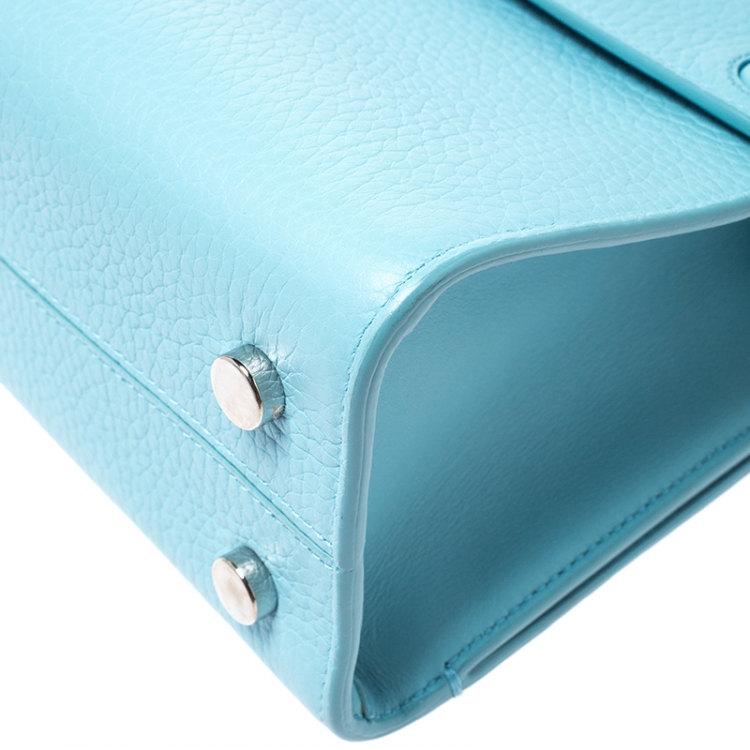 Pre Owned Dior Light Blue Leather Mini Diorever Bag
