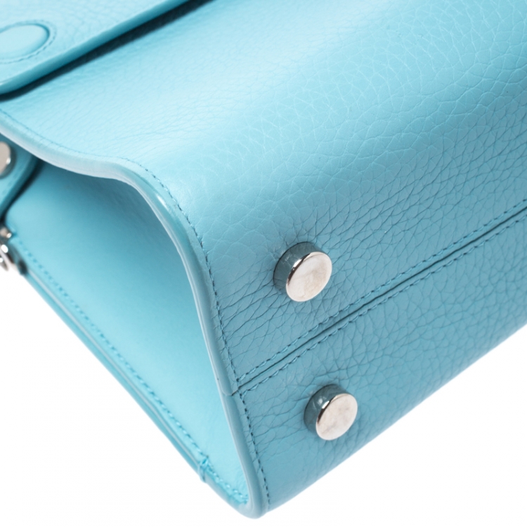 Pre Owned Dior Light Blue Leather Mini Diorever Bag