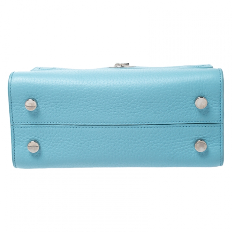 Pre Owned Dior Light Blue Leather Mini Diorever Bag