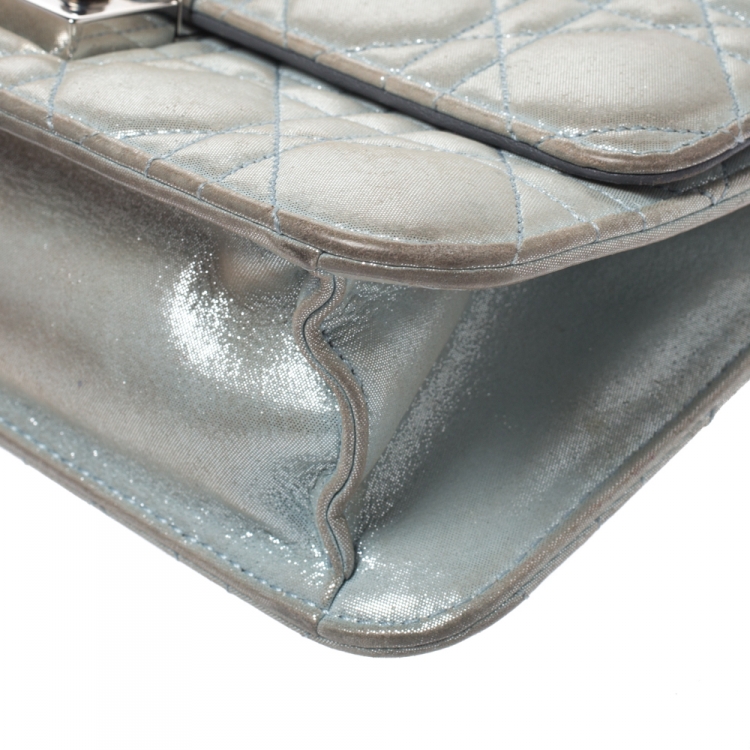 مملوكة مسبقًا Dior Light Blue Cannage Shimmering Leather Miss Dior Promenade Pouch