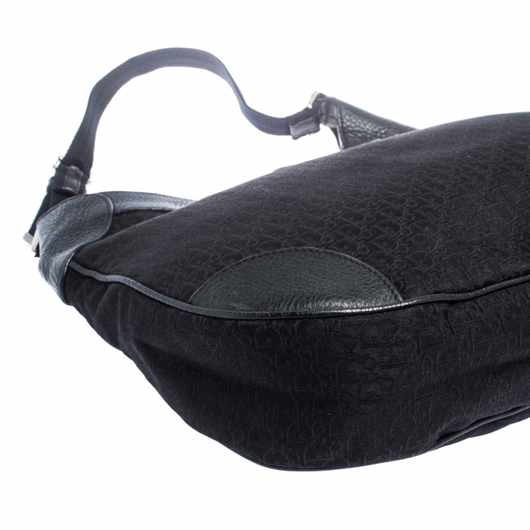 Pre Owned Dior Black Diorissimo Canvas and Leather Hobo