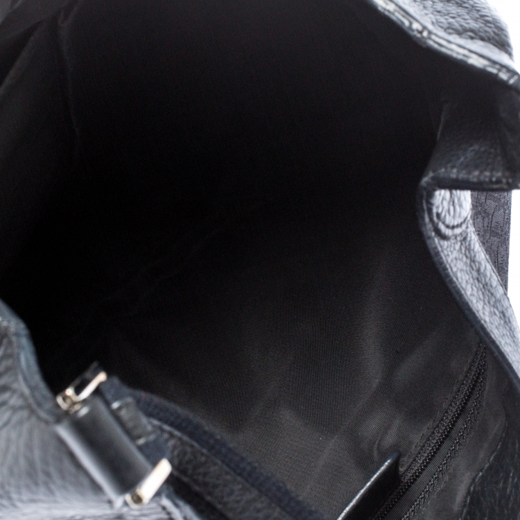 Pre Owned Dior Black Diorissimo Canvas and Leather Hobo