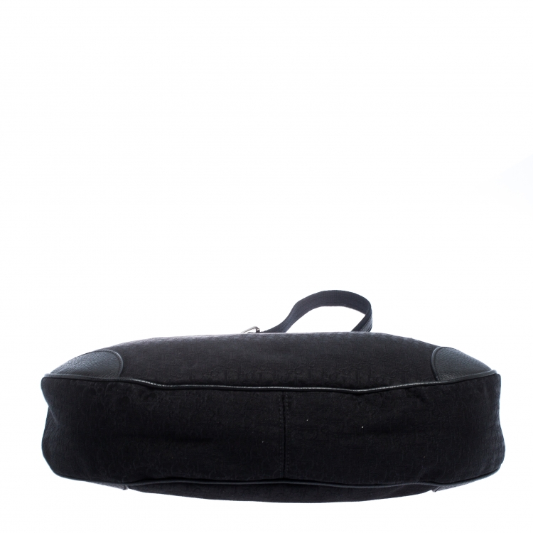 Pre Owned Dior Black Diorissimo Canvas and Leather Hobo