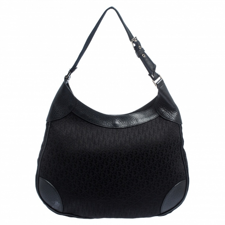 Pre Owned Dior Black Diorissimo Canvas and Leather Hobo