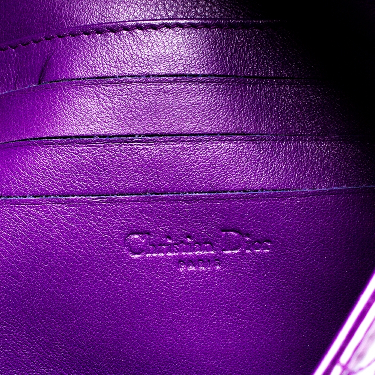 Pre Owned Dior Purple Cannage Quilted Patent Leather Miss Dior Promenade Pouch 