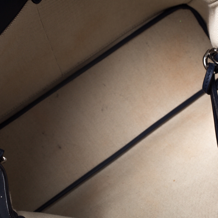 مملوكة مسبقًا Dior Cream/Blue Canvas and Leather Large Diorissimo Shopper Tote