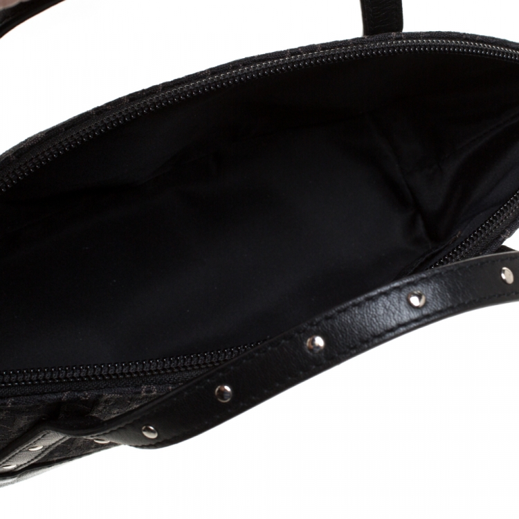Pre Owned Dior Black Oblique Canvas Mini Satchel