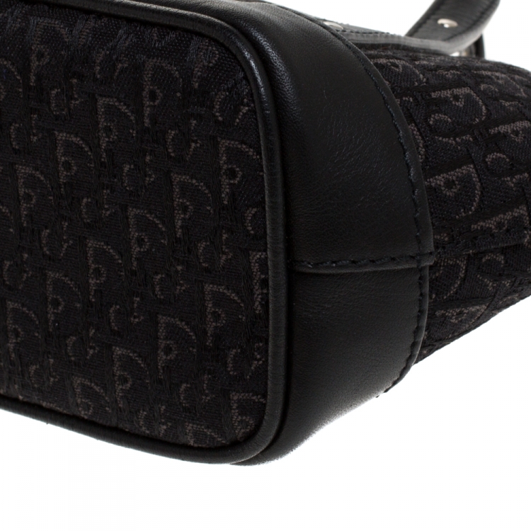 Pre Owned Dior Black Oblique Canvas Mini Satchel