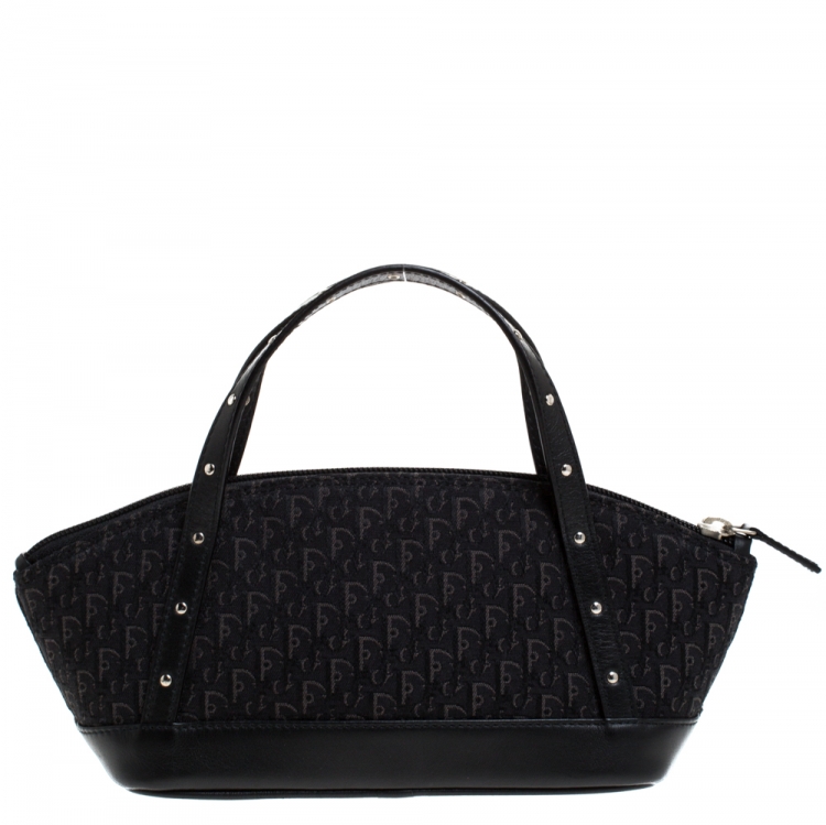 Pre Owned Dior Black Oblique Canvas Mini Satchel