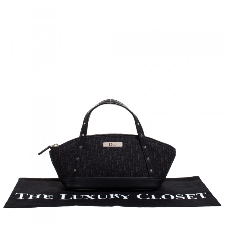 Pre Owned Dior Black Oblique Canvas Mini Satchel
