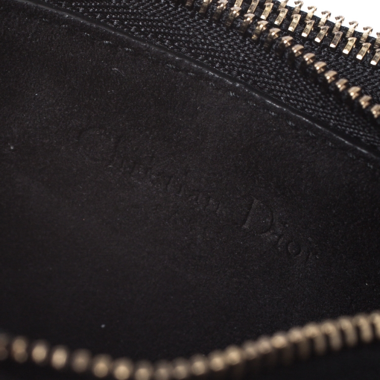 Pre Owned Dior Black Leather Saddle Triple Zip Crossbody Bag
