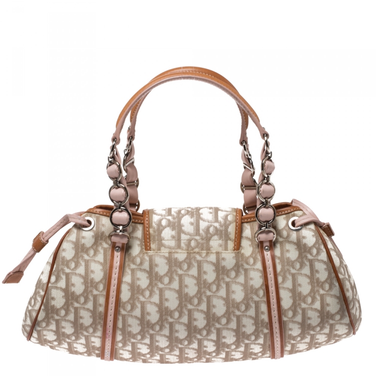 Pre Owned Dior Multicolor Oblique PVC and Leather Romantique Satchel 