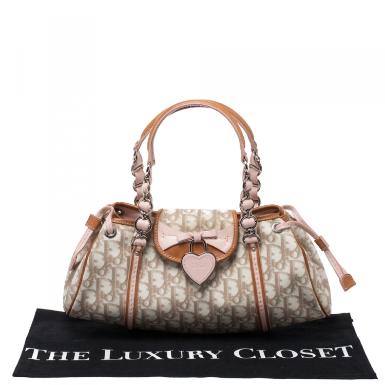 Pre Owned Dior Multicolor Oblique PVC and Leather Romantique Satchel 