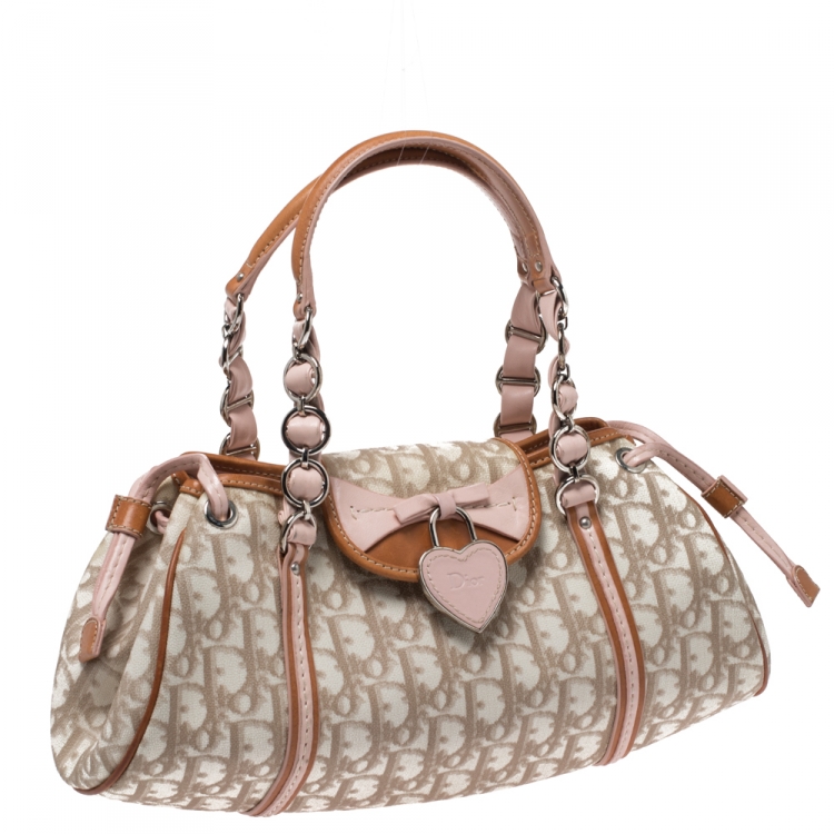 Pre Owned Dior Multicolor Oblique PVC and Leather Romantique Satchel 