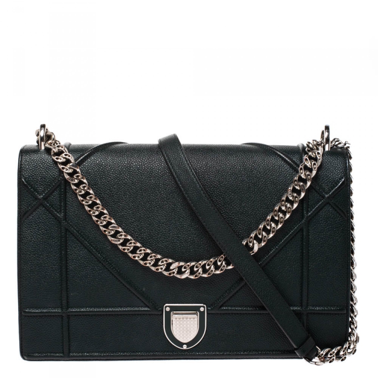Dior Dark Green Leather Large Diorama Flap Shoulder Bag Dior | The ...