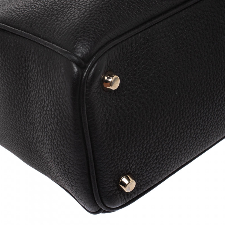 Pre Owned Dior Black Leather Medium Diorissimo Shopper Tote