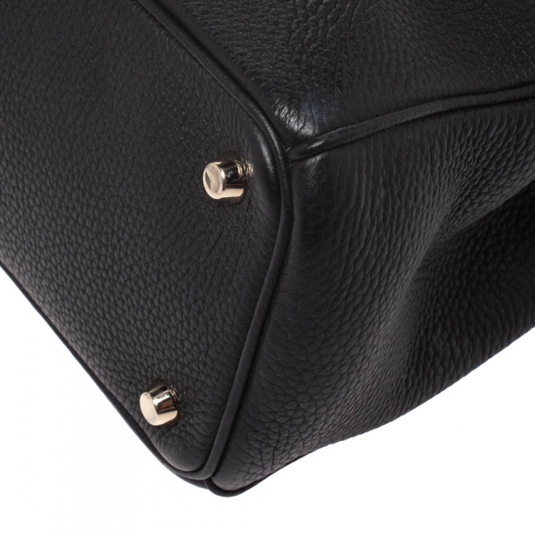 Pre Owned Dior Black Leather Medium Diorissimo Shopper Tote