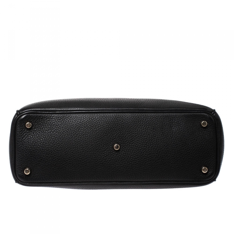 Pre Owned Dior Black Leather Medium Diorissimo Shopper Tote