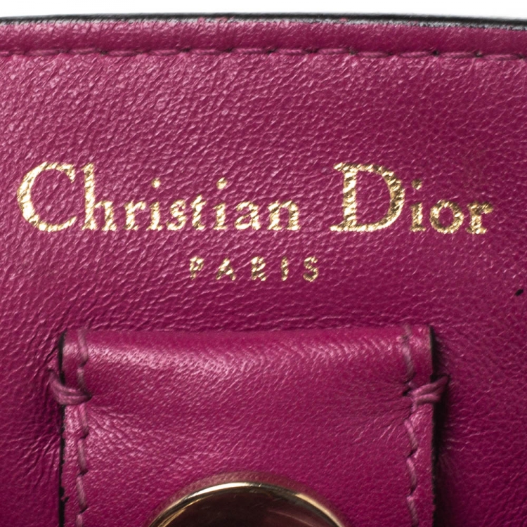 Pre Owned Dior Black Leather Medium Diorissimo Shopper Tote