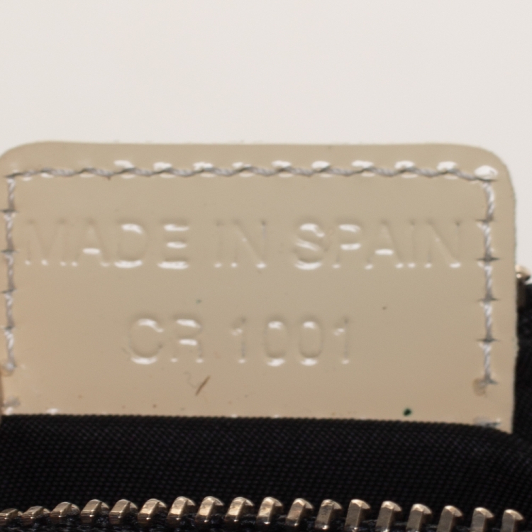 Pre Owned Dior Black/Cream Diorissimo Coated Canvas and Patent Leather Saddle Bag