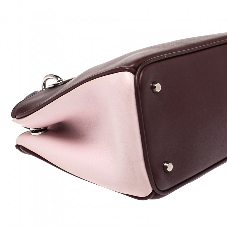 Pre Owned Dior Tri Color Leather Mini Diorissimo Tote