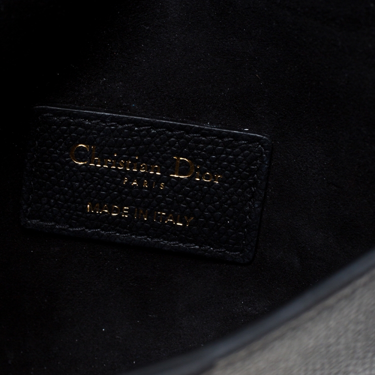 Pre Owned Dior Deep Navy Blue Leather Saddle Belt Bag