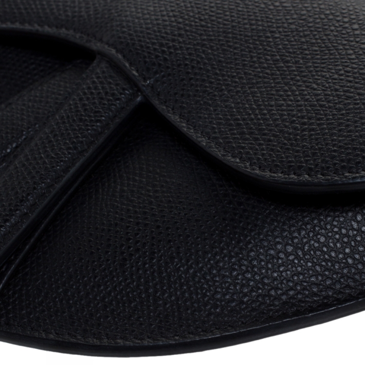 Pre Owned Dior Deep Navy Blue Leather Saddle Belt Bag