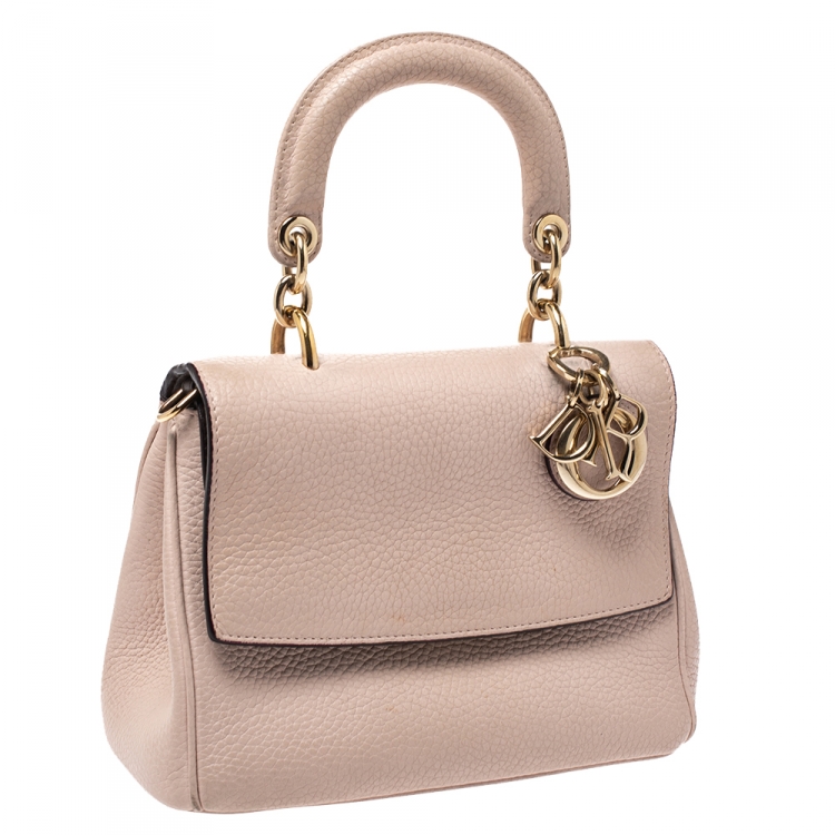 Pre Owned Dior Baby Pink Leather Mini Be Dior Top Handle Bag