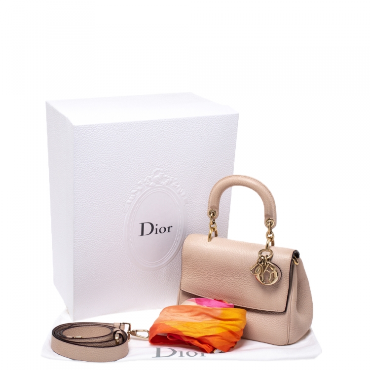 Pre Owned Dior Baby Pink Leather Mini Be Dior Top Handle Bag