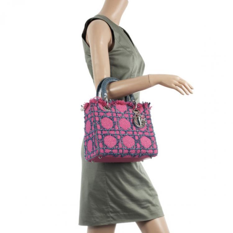 Christian Dior, Lady Dior Pink Tweed Top Handle Bag