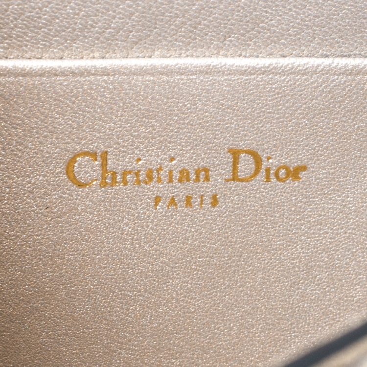 Pre Owned Dior Metallic Leather J'adior Wallet on Chain
