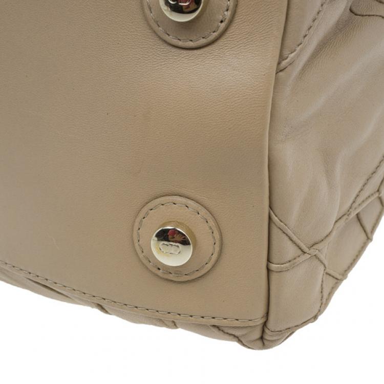 Pre Owned Dior Beige Lambskin Cannage Le Trente Hobo