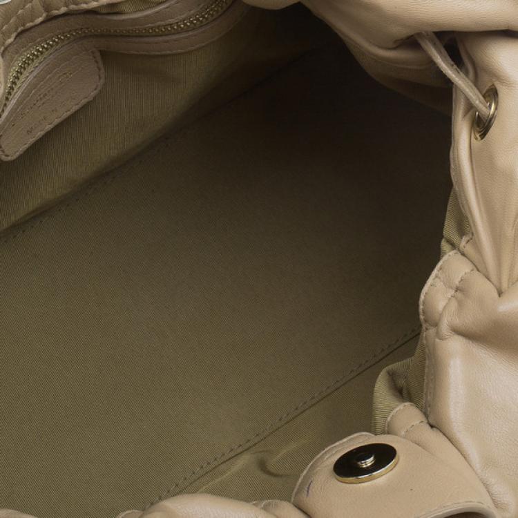 Pre Owned Dior Beige Lambskin Cannage Le Trente Hobo