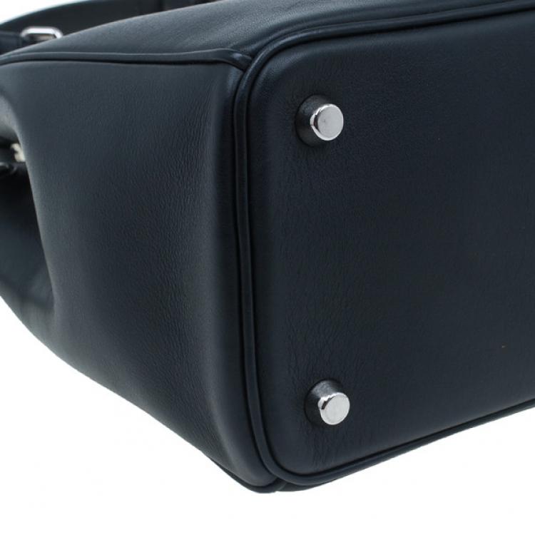 Pre Owned Dior Black Calfskin Medium Diorissimo Shopper Tote