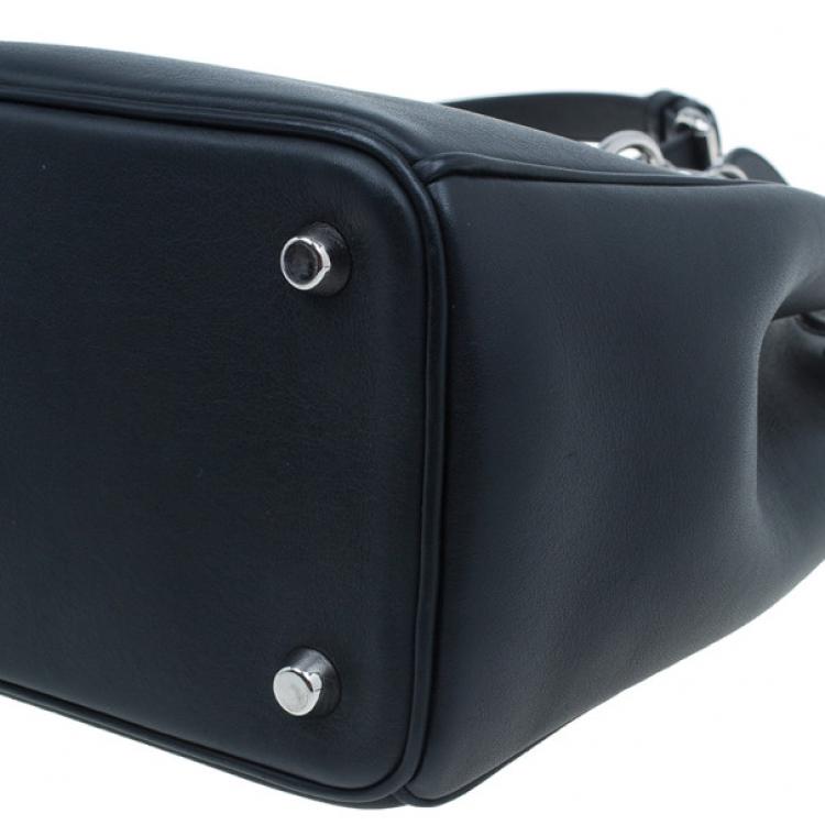 Pre Owned Dior Black Calfskin Medium Diorissimo Shopper Tote