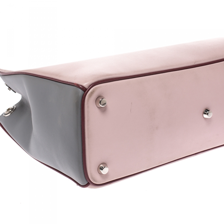 Pre Owned Dior Tricolor Leather Medium Diorissimo Shopper Tote